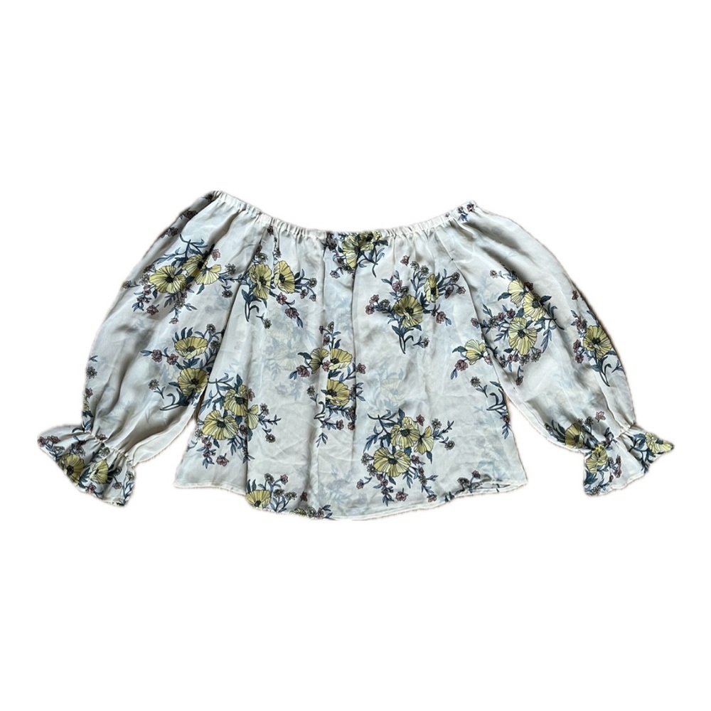 Forever 21 Sheer Off the Shoulder Floral Top